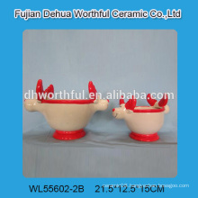 Novel design ceramic flower pot in reindeer shape